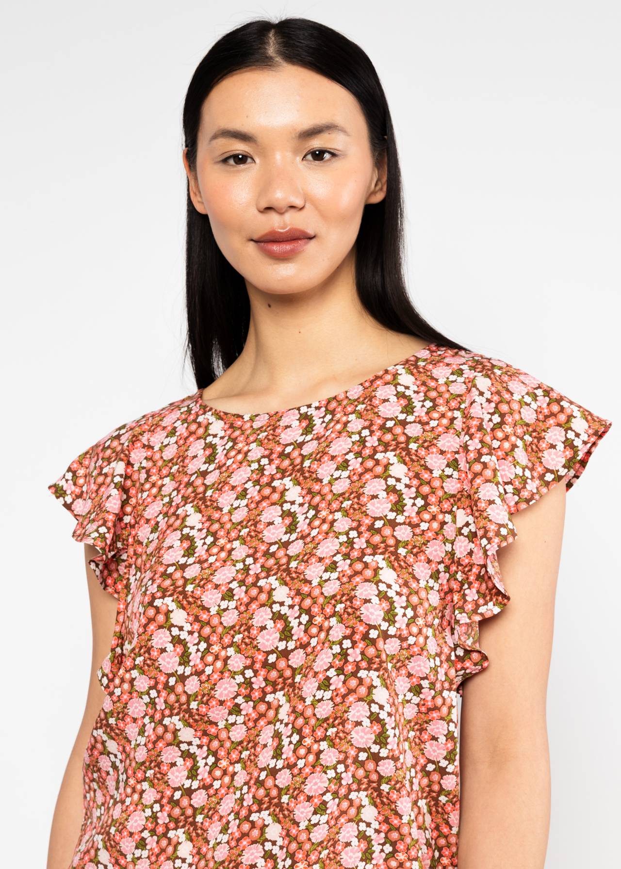 Blutsgeschwister Shirt "Lovebird's Wings" rosa/geblümt