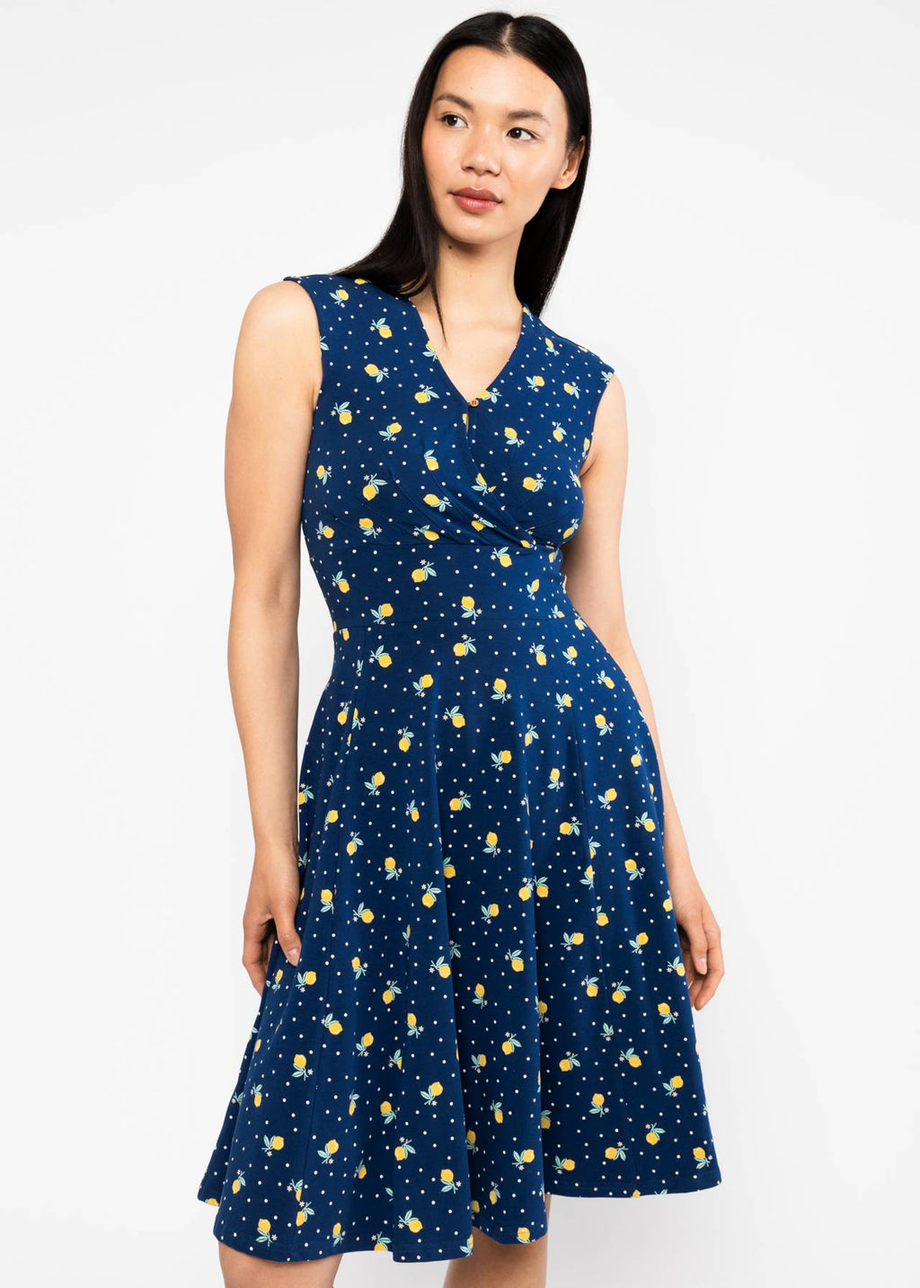 Blutsgeschwister Kleid "Shalala Tralala in Love" blau/Zitrone