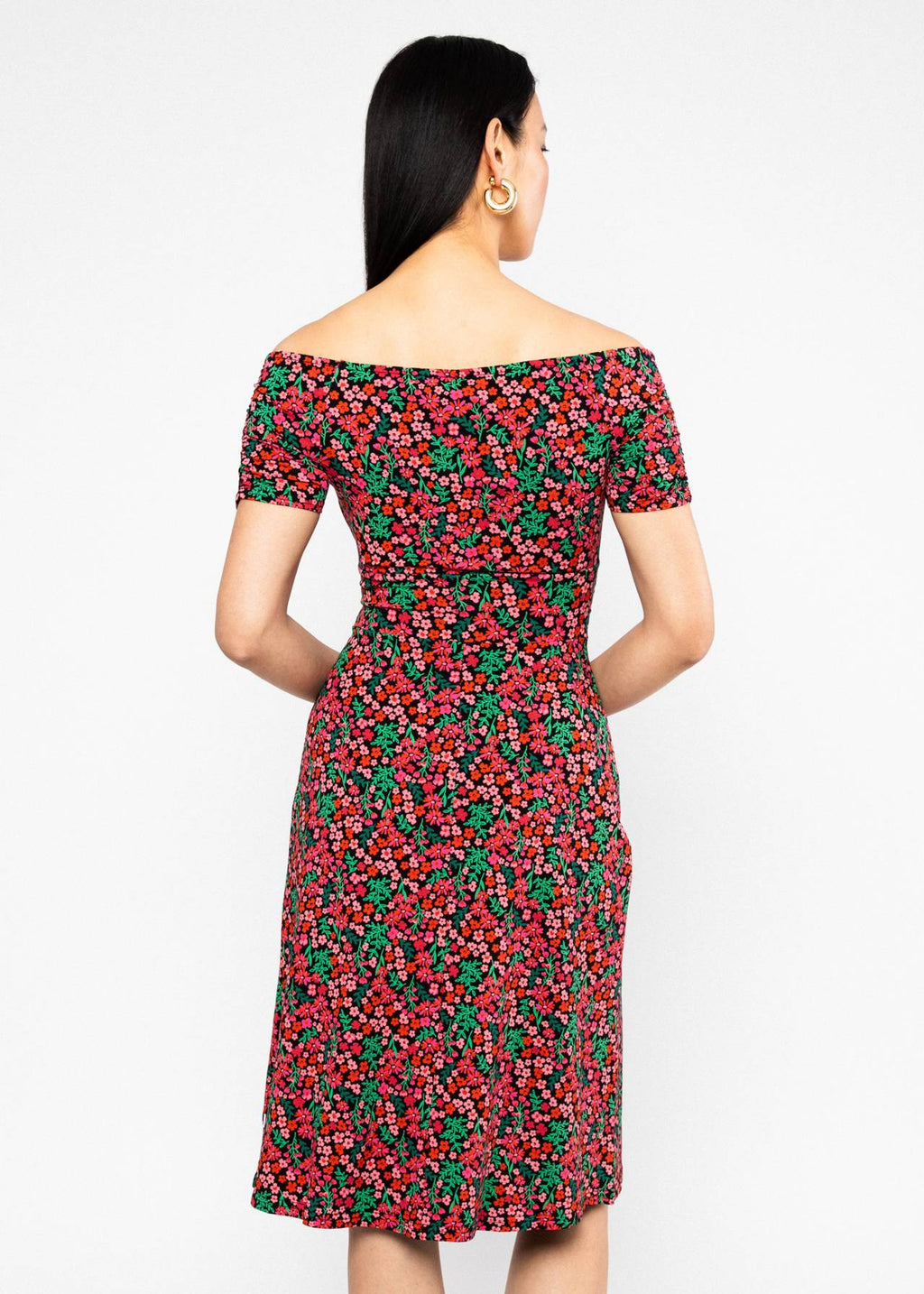 Blutsgeschwister Kleid "La Vita è Bella" rot/geblümt