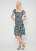 Blutsgeschwister Kleid "Parasolita" blau/gelb gemustert