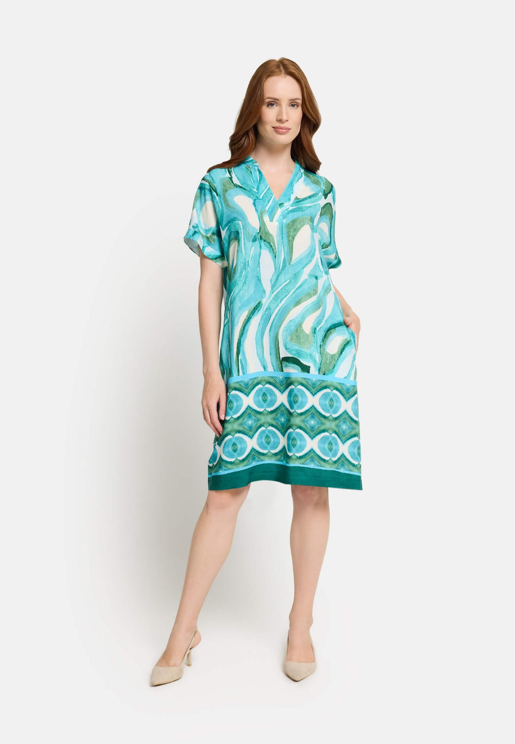 Modee Kleid türkis/gemustert