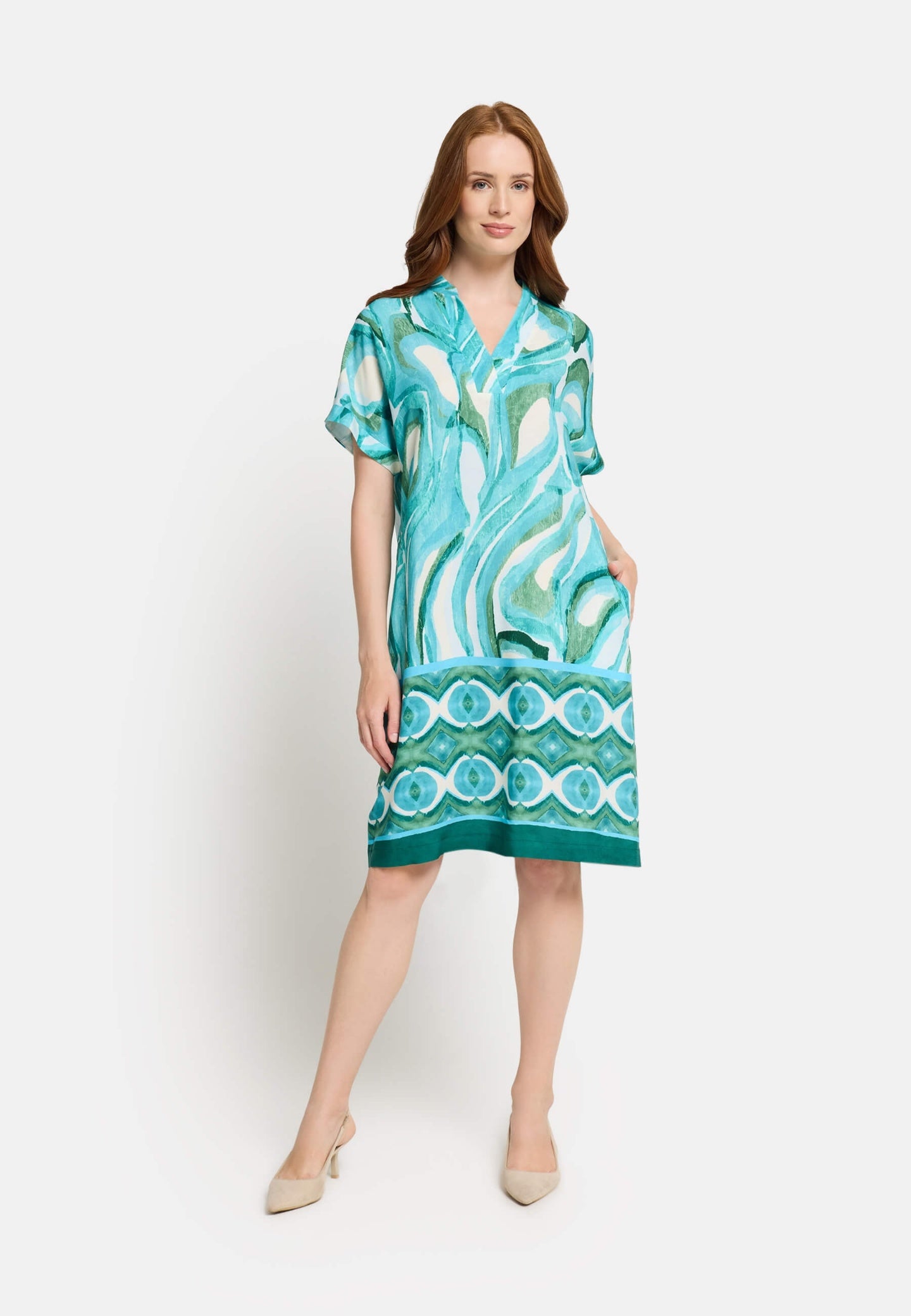 Modee Kleid türkis/gemustert