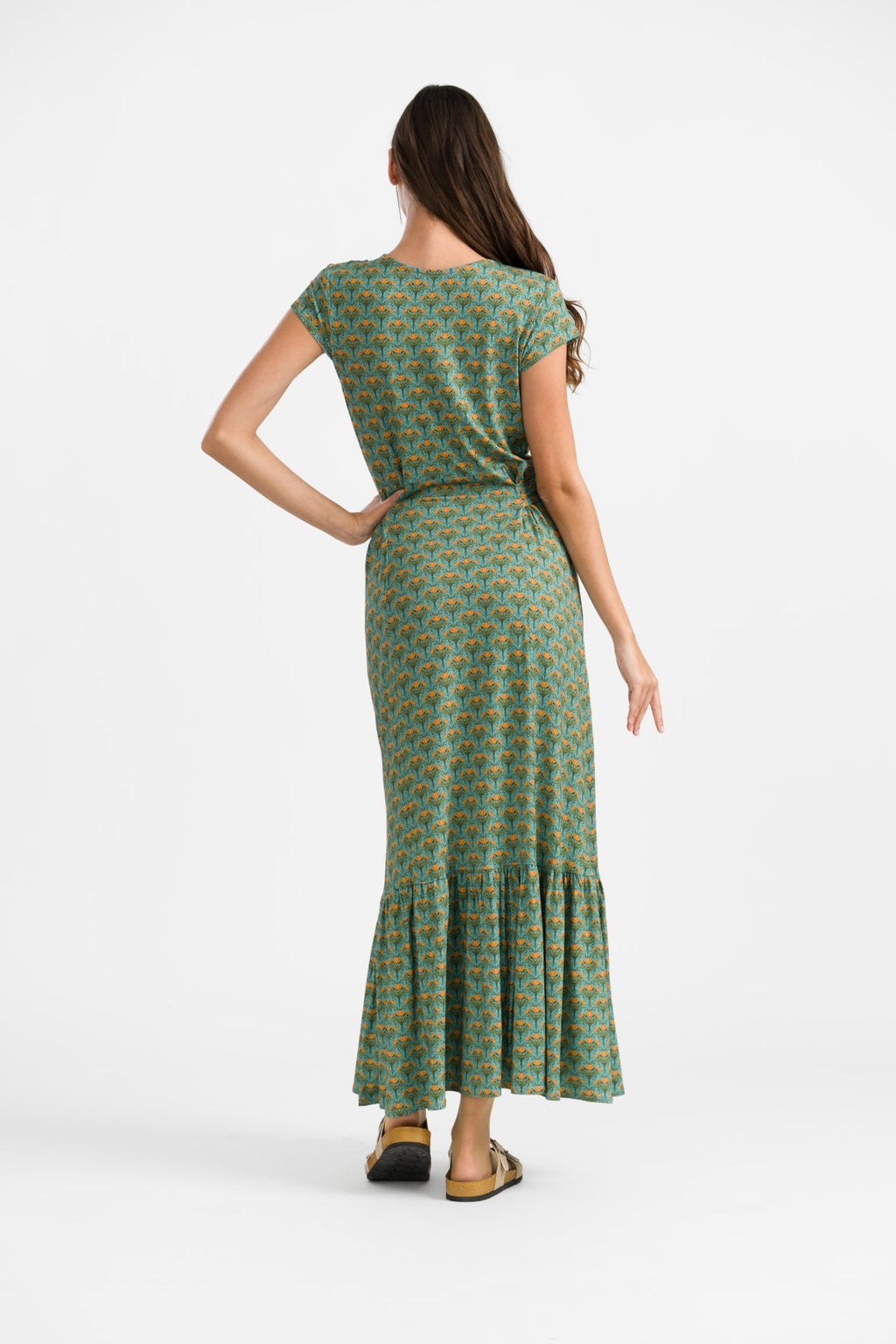 Lalamour Kleid "Maud" grün/gemustert