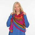 Invero Dreieckstuch aus Merinowolle orange/pink/Mix