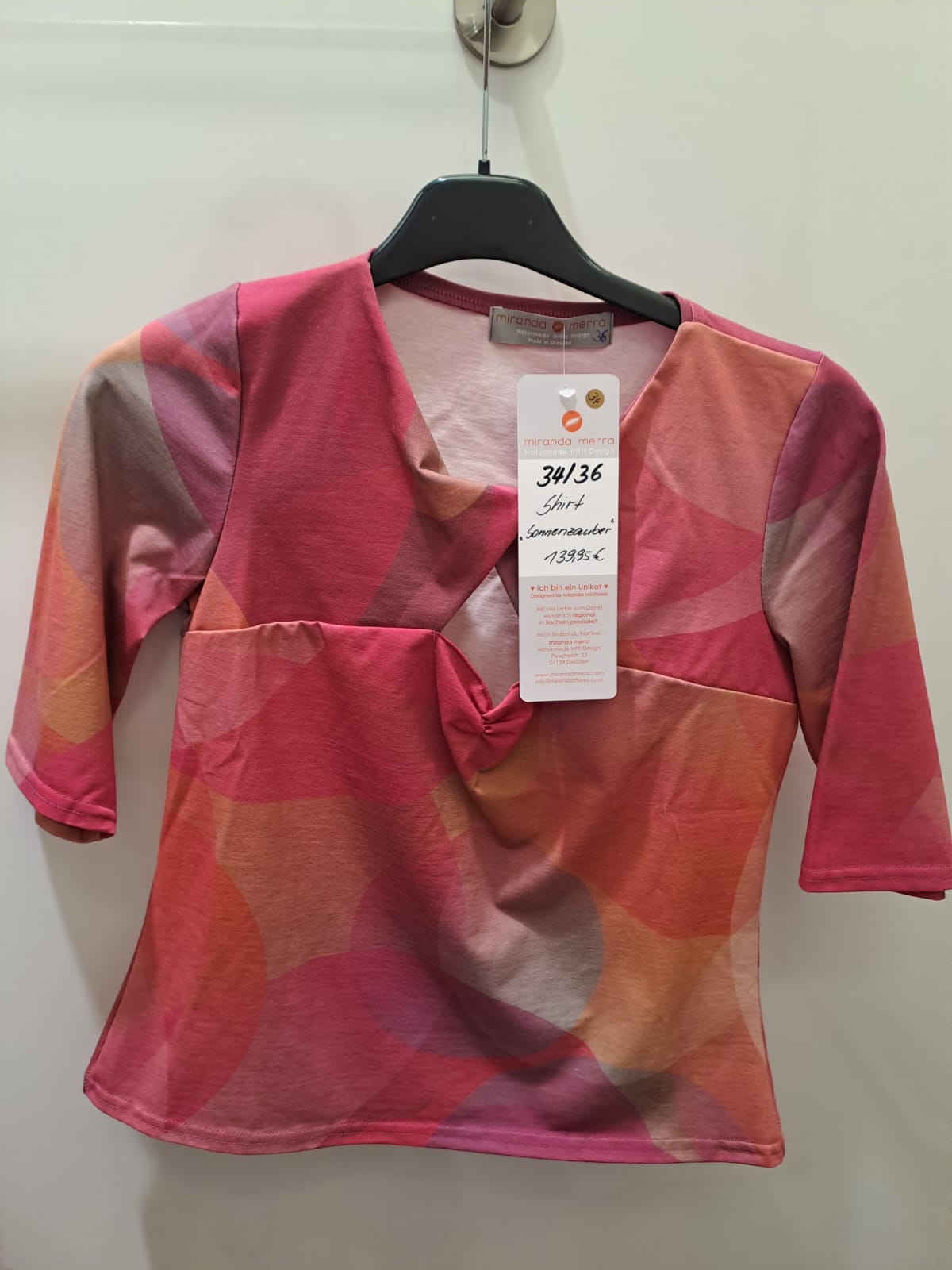 Miranda Merra Shirt "Sonnenzauber" rosè/orange gemustert