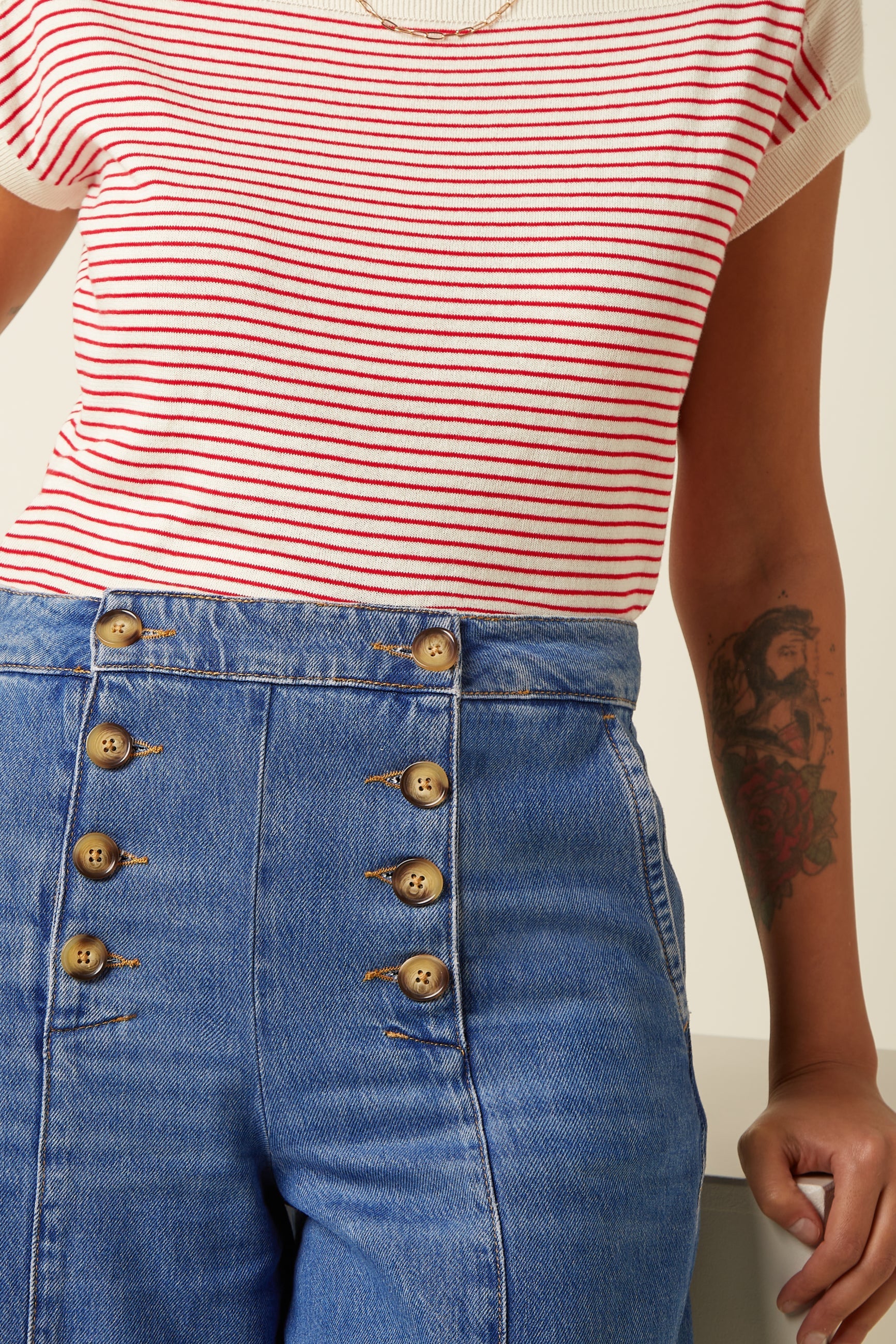 King Louie Hose "Sailor Culotte" blau