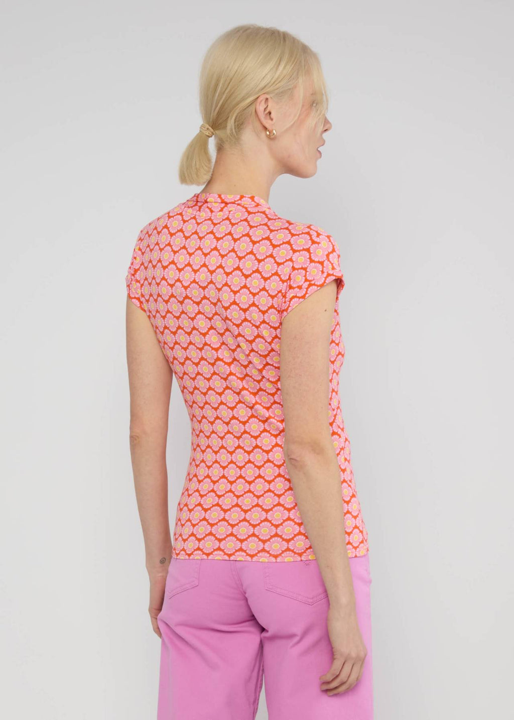 Blutsgeschwister Shirt "Mon Cher Cache-Coer" orange/gelb geblümt