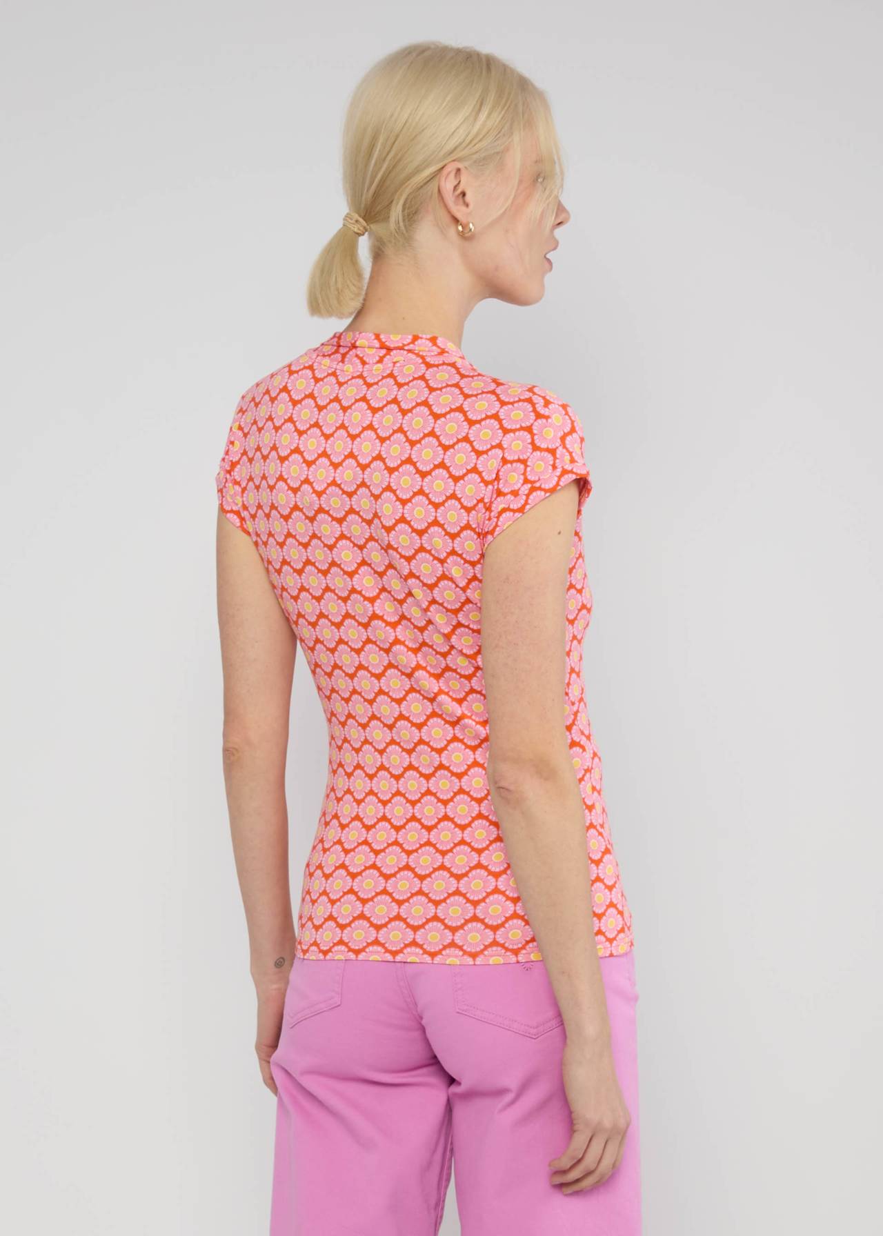 Blutsgeschwister Shirt "Mon Cher Cache-Coer" orange/gelb geblümt