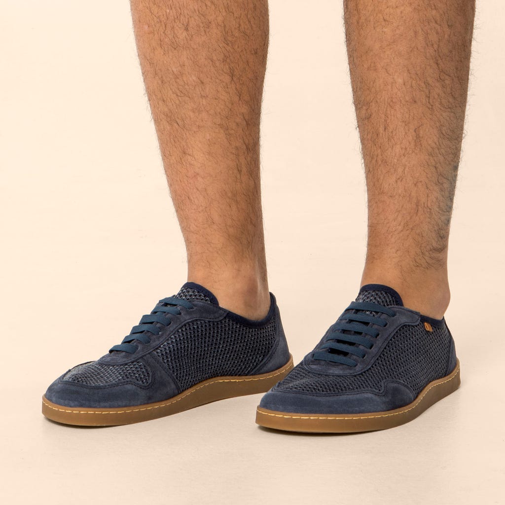 El Naturalista Barfußschuh Sneaker aus Gazematerial blau