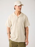 Knowledge Cotton Polo-Shirt aus Strick creme