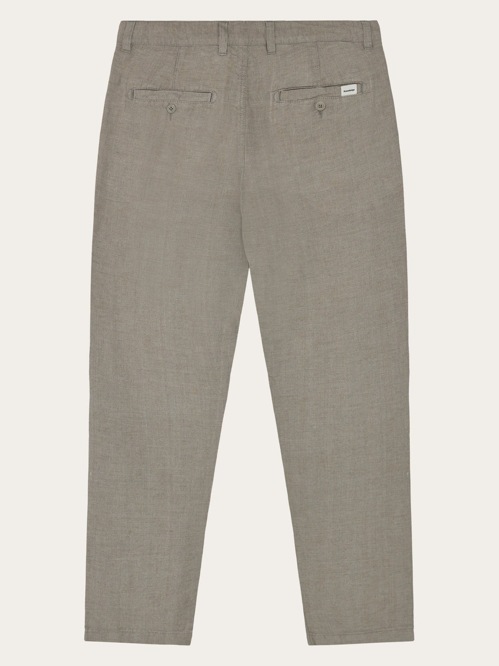 Knowledge Cotton Hose "Chuck" aus Leinen grau/beige