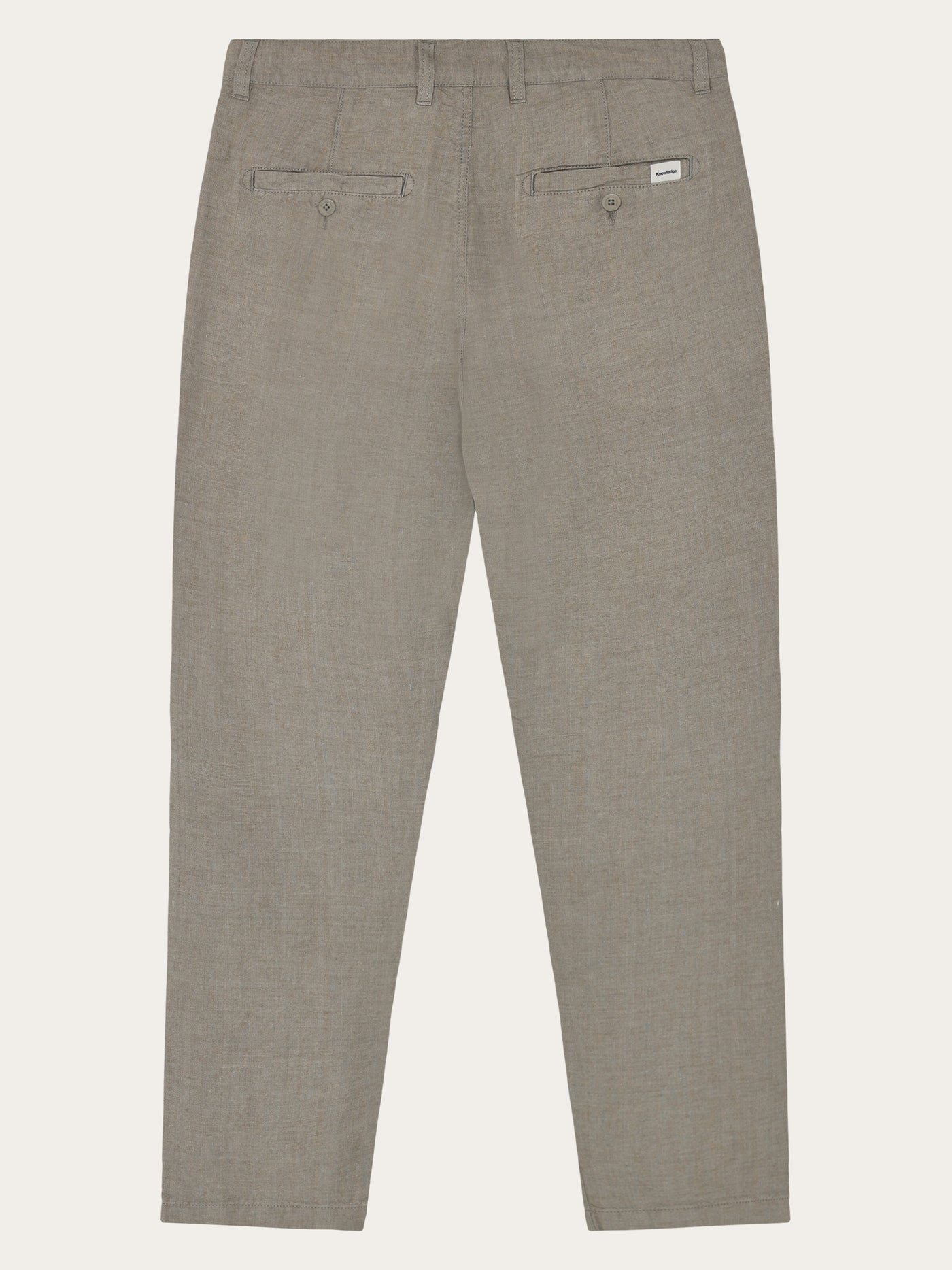 Knowledge Cotton Hose aus Leinen grau/beige