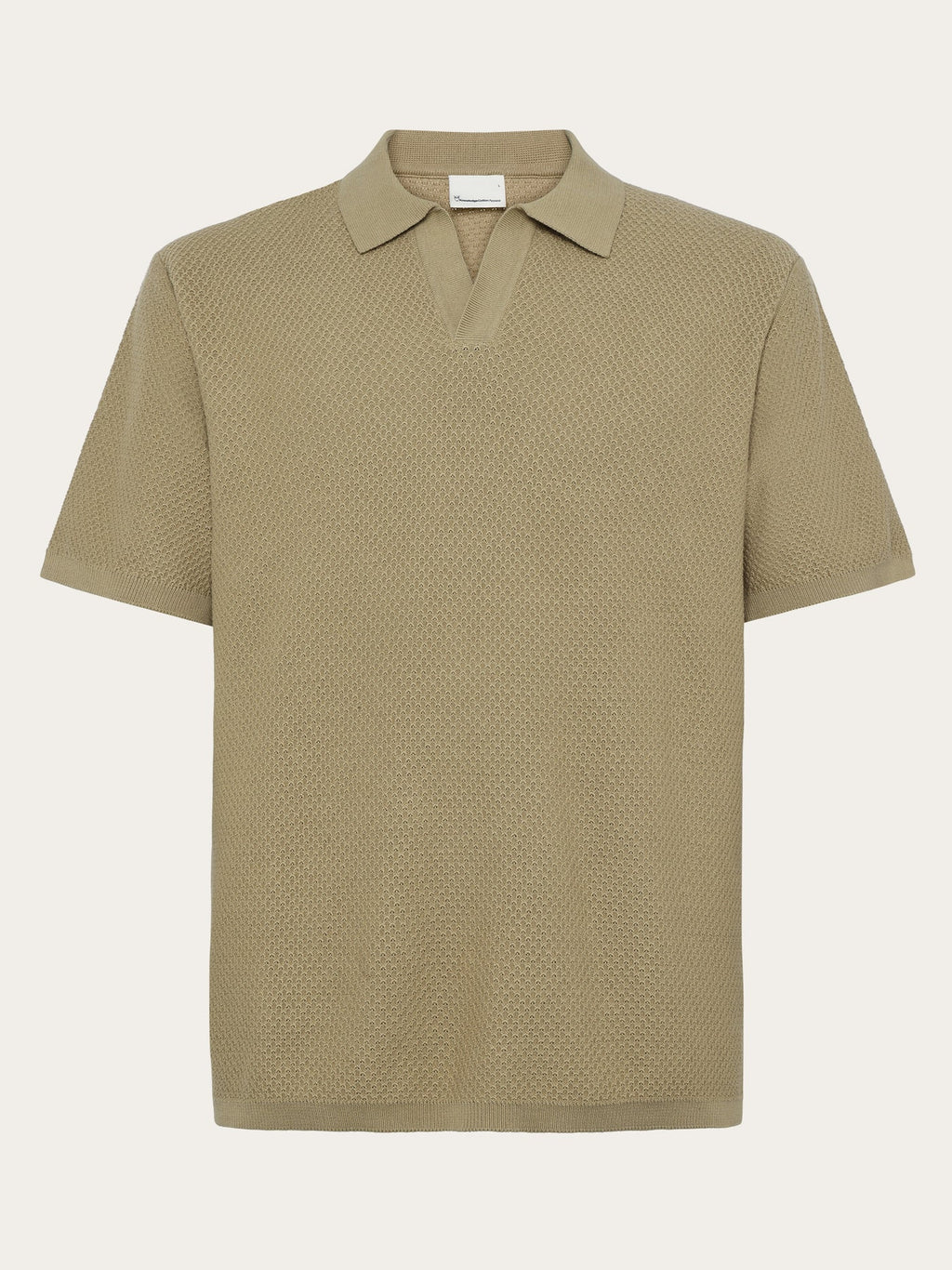 Knowledge Cotton Polo-Shirt aus Strick beige