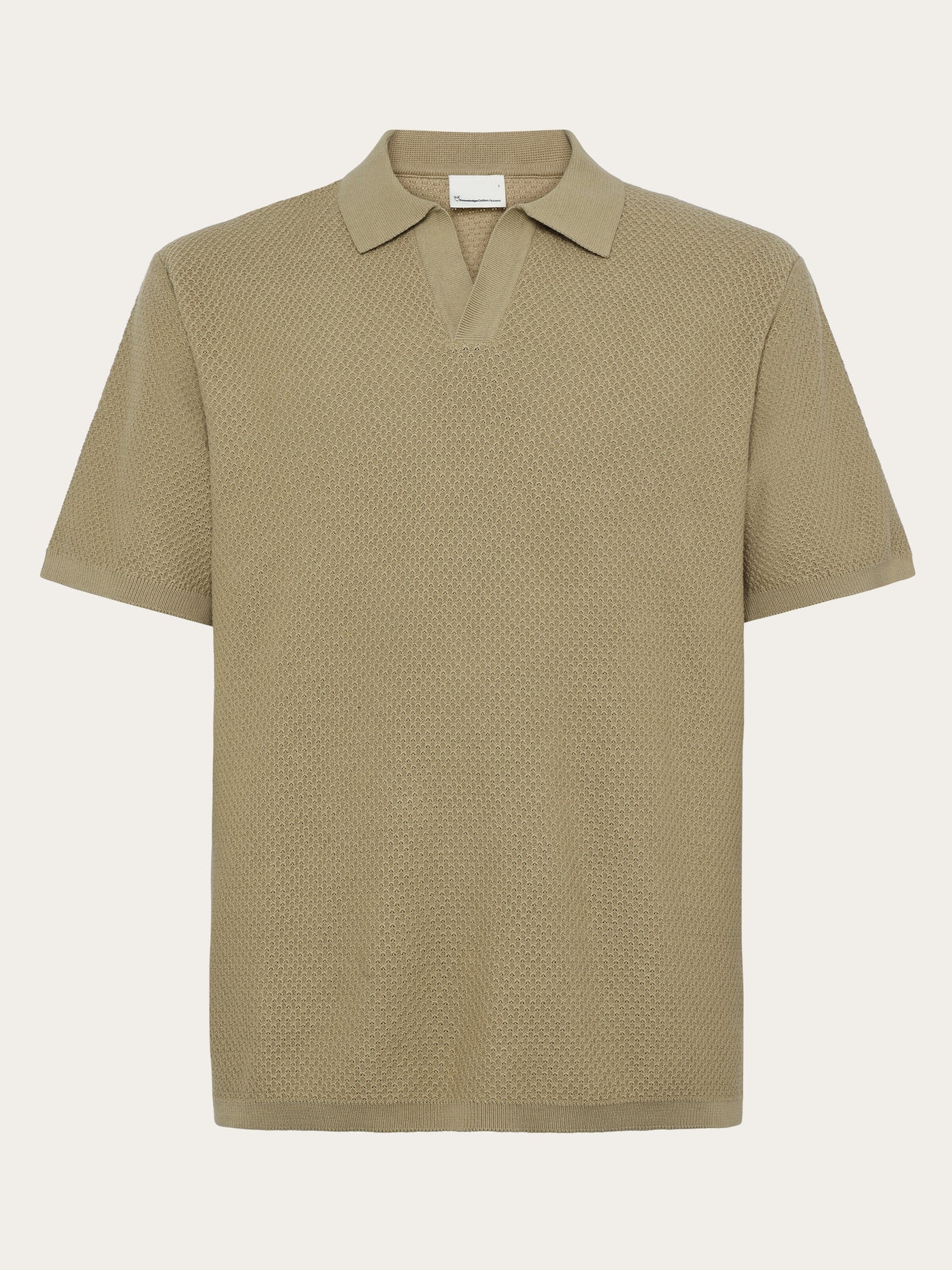 Knowledge Cotton Polo-Shirt aus Strick beige