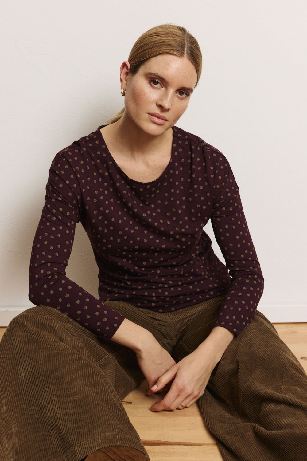 Tranquillo Shirt "Felicee" braun/gemustert