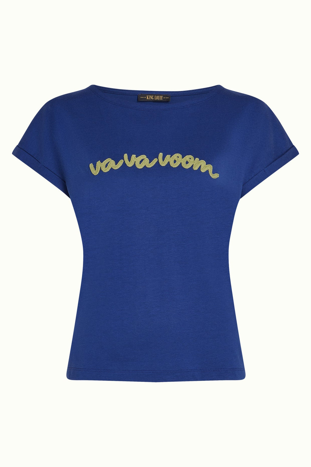 King Louie Shirt "Aria" blau/Schrift