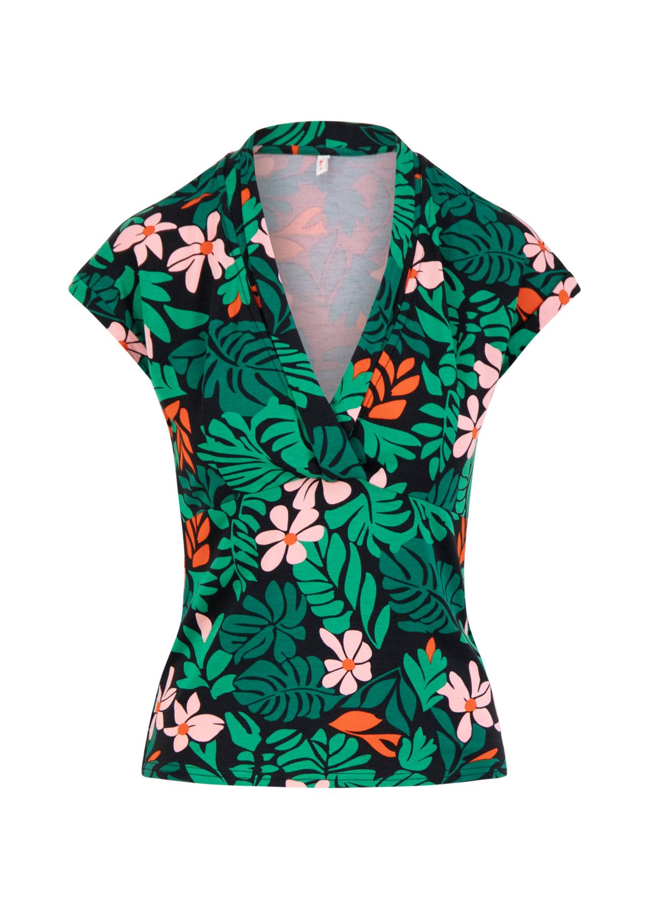 Blutsgeschwister Shirt "Mon Cher Cache-Coer" schwarz/grün  gemustert