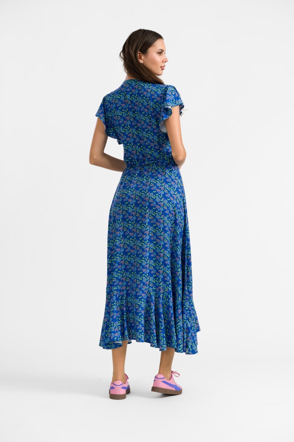 Lalamour Kleid "yara" blau/geblümt