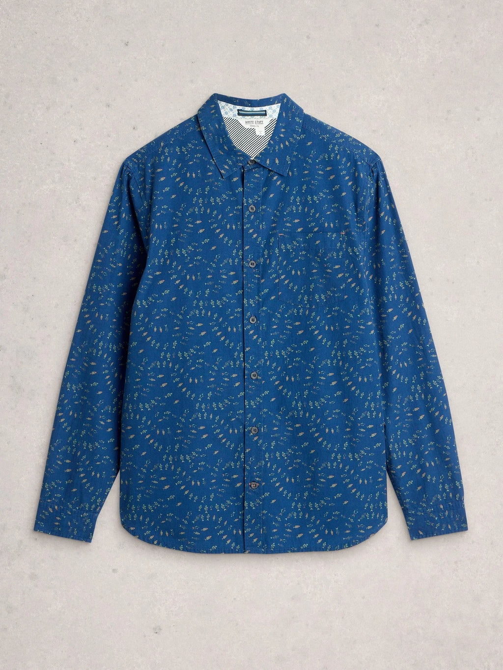 White Stuff Hemd langarm blau/ Fische