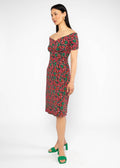 Blutsgeschwister Kleid "La Vita è Bella" rot/geblümt