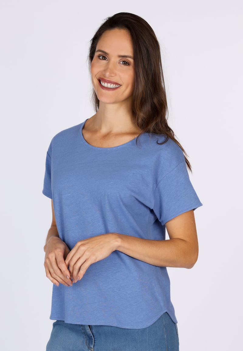 Sorgenfri Shirt aus Leinen "Betzi" blau