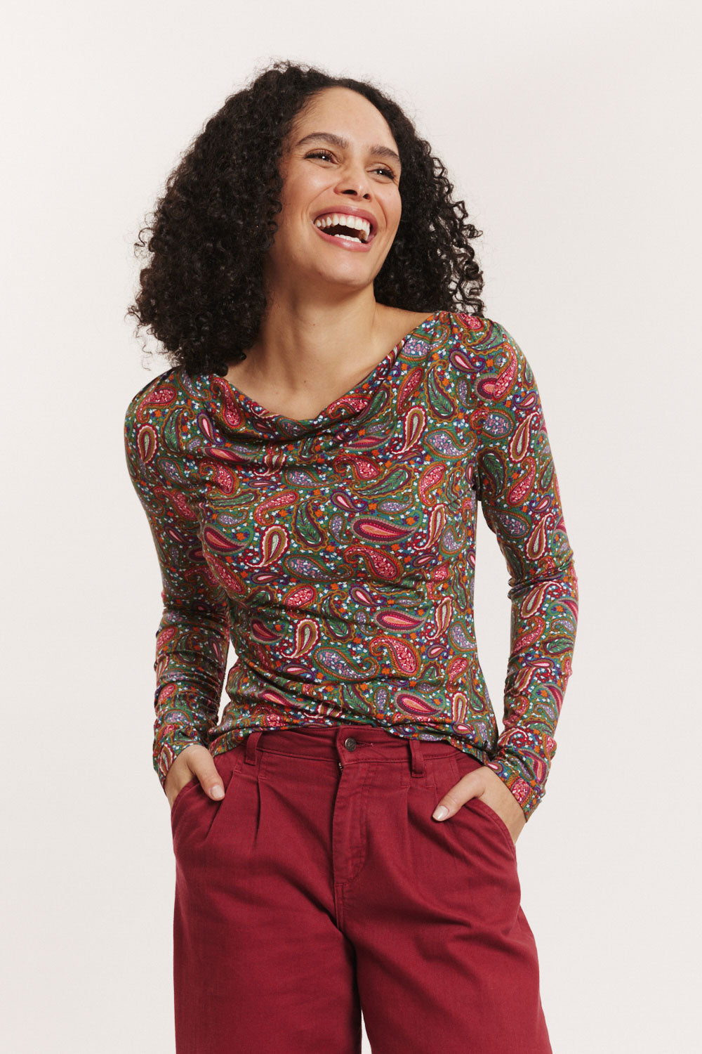 Tranquillo Shirt "Belindaa" rosa/bunt gemustert