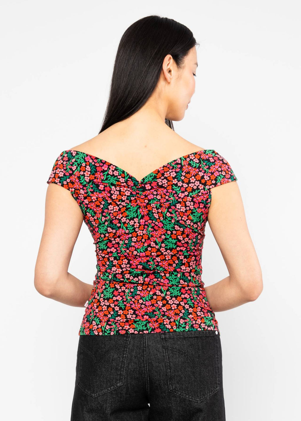 Blutsgeschwister Shirt "Sunkissed Lovebirds" rot/rosa geblümt