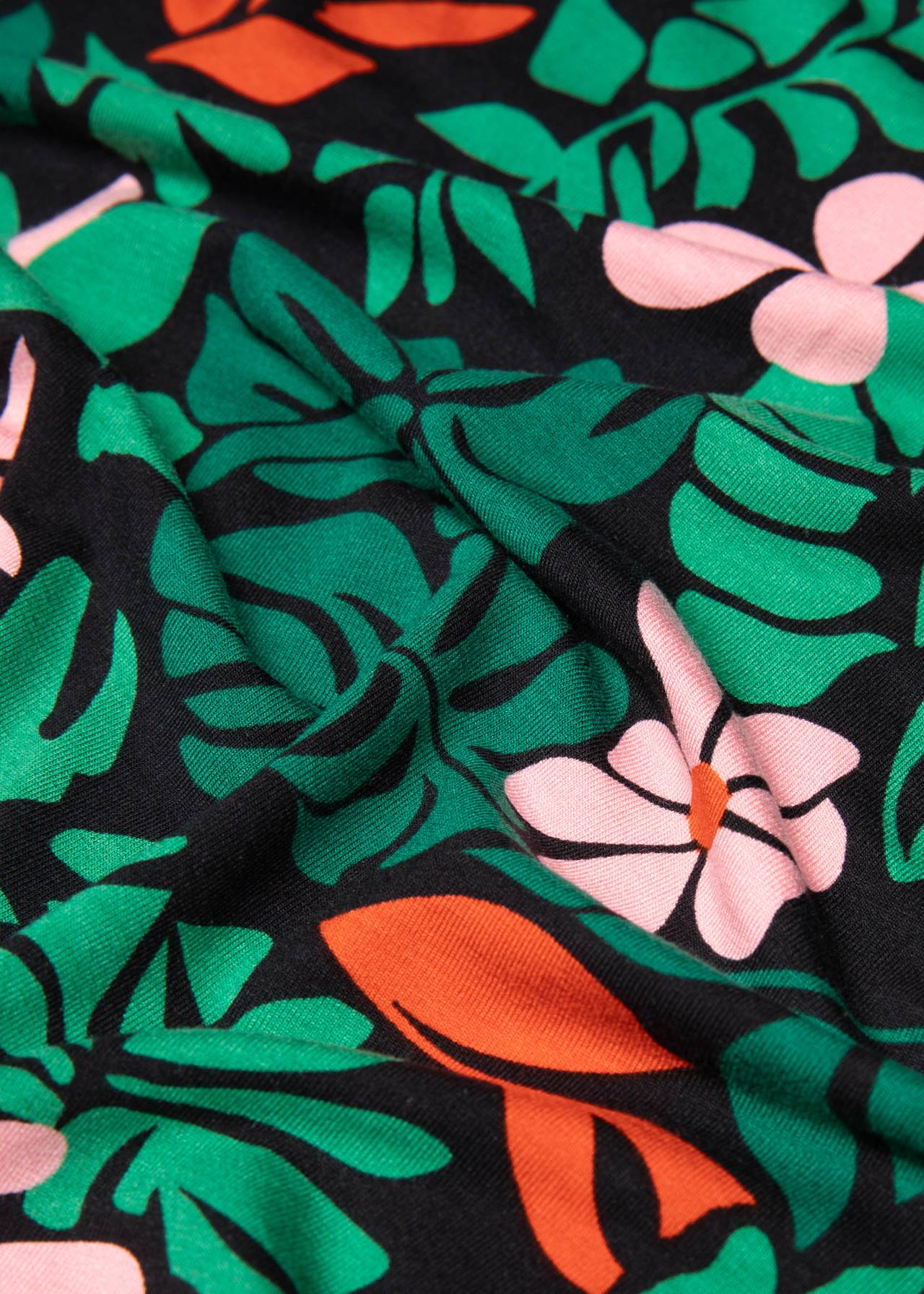 Blutsgeschwister Kleid "La vie est belle" schwarz/grün  gemustert