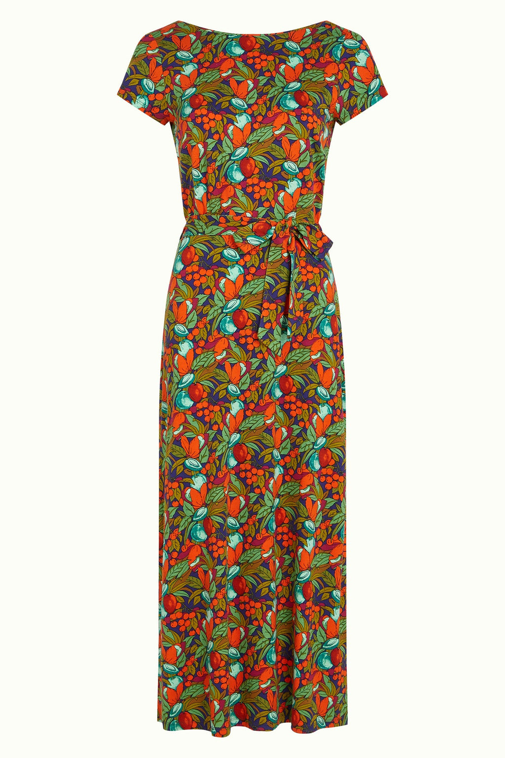 King Louie Kleid "Sally" türkis/orange gemustert
