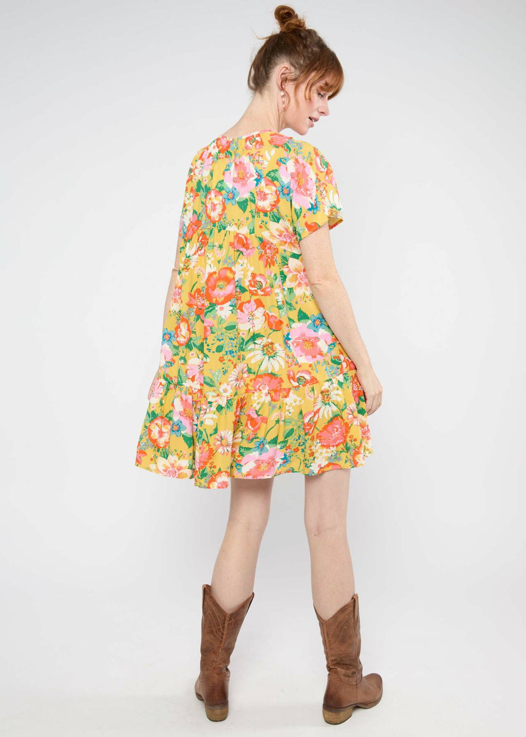 Blutsgeschwister Kleid "Seeds of Love" gelb/orange geblümt