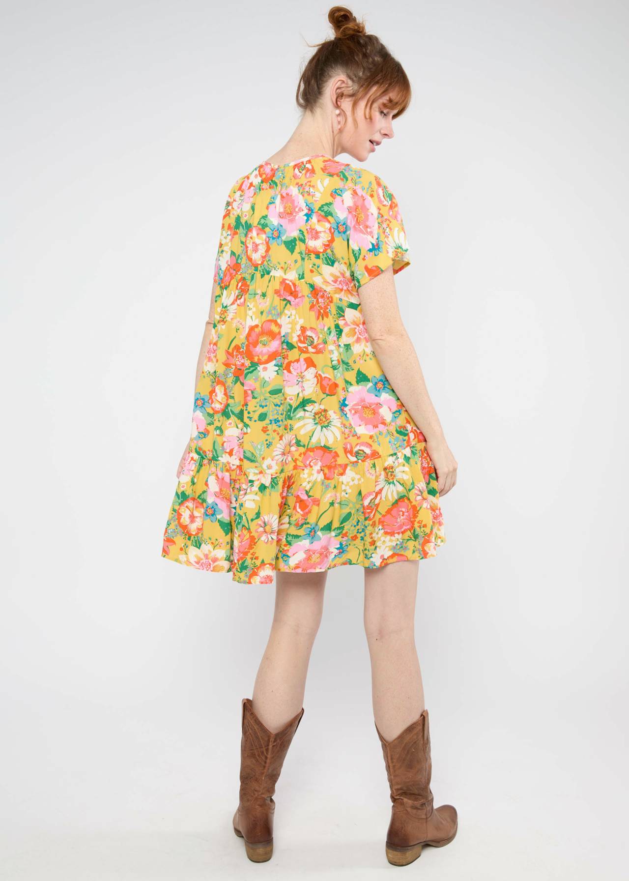 Blutsgeschwister Kleid "Seeds of Love" gelb/orange geblümt
