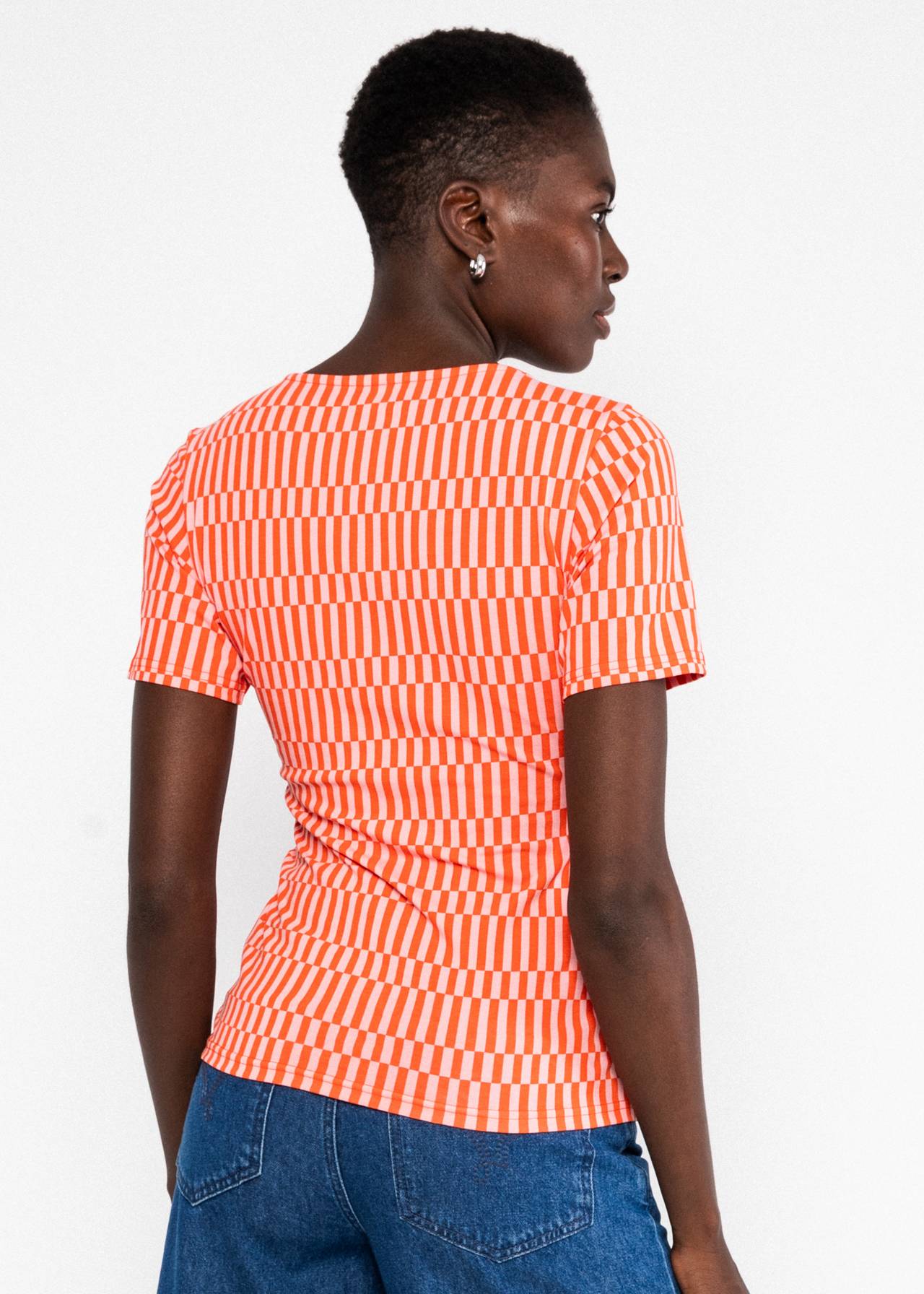Blutsgeschwister Shirt "Mon Solei Cache" orange/rosa gemustert