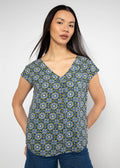 Blutsgeschwister Shirt "Liberty Maniac" blau/gemustert