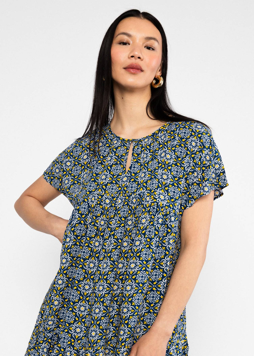 Blutsgeschwister Kleid "Seeds of Love" blau/gelb gemustert