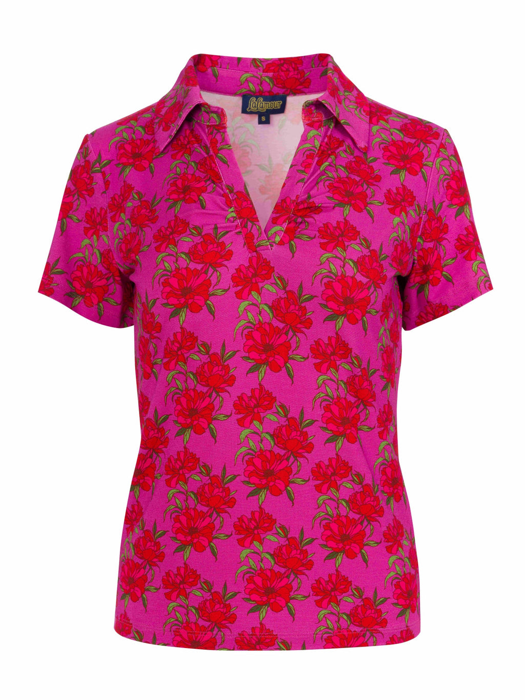 Lalamour Shirt "Suzy" pink/rot geblümt
