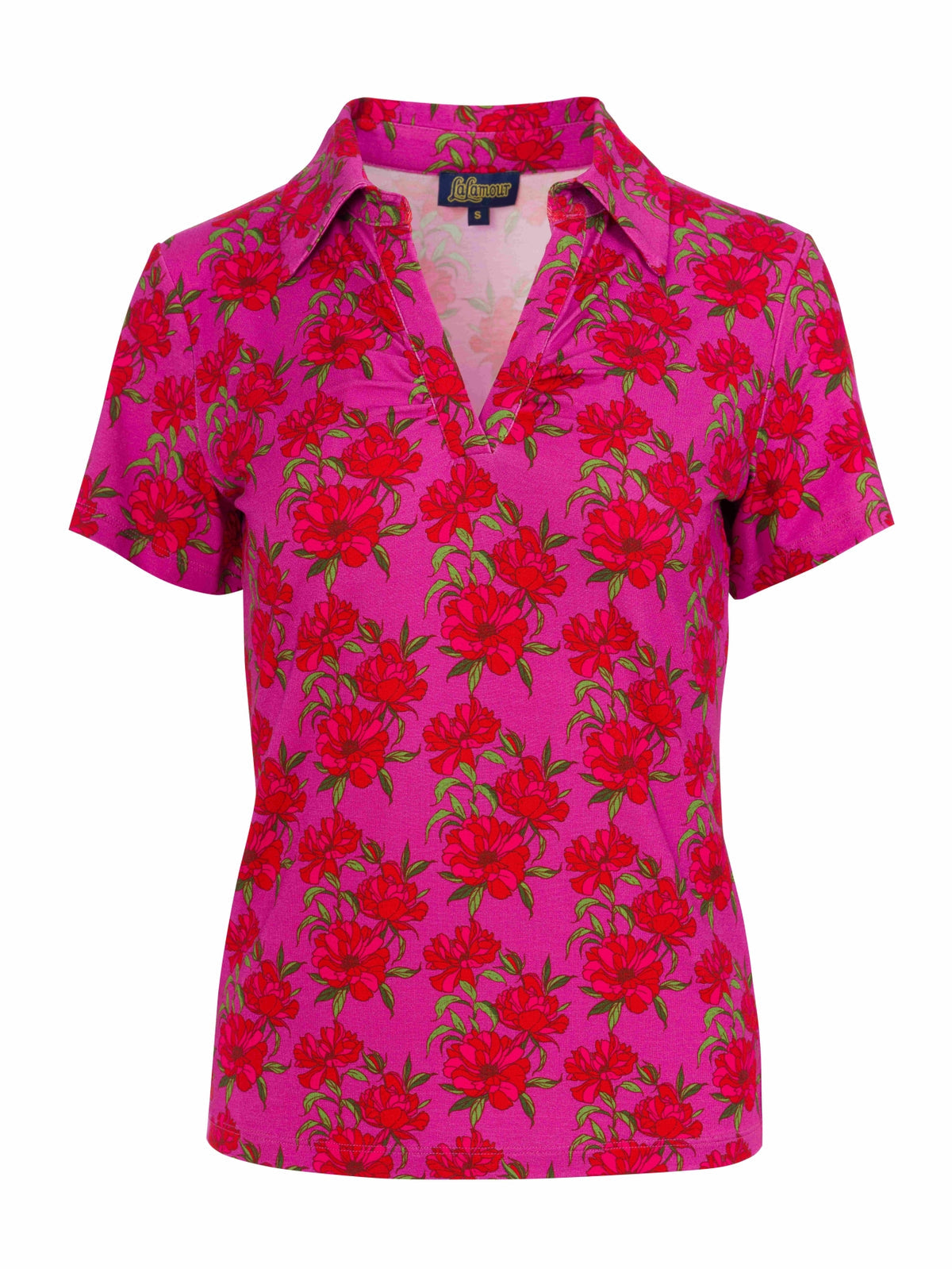Lalamour Shirt "Suzy" pink/rot geblümt