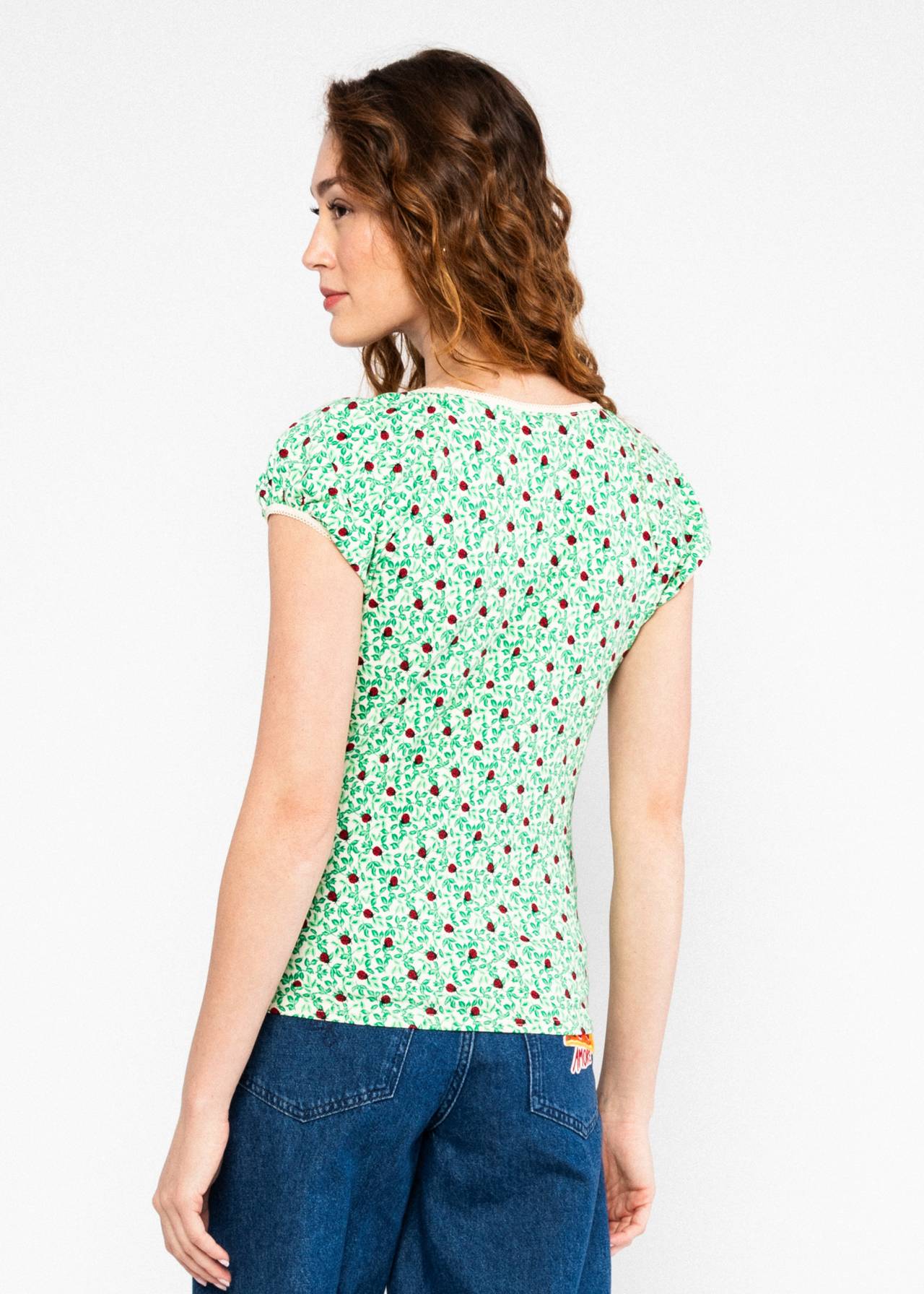 Blutsgeschwister Shirt "Blumento Ferte" grün/Marienkäfer