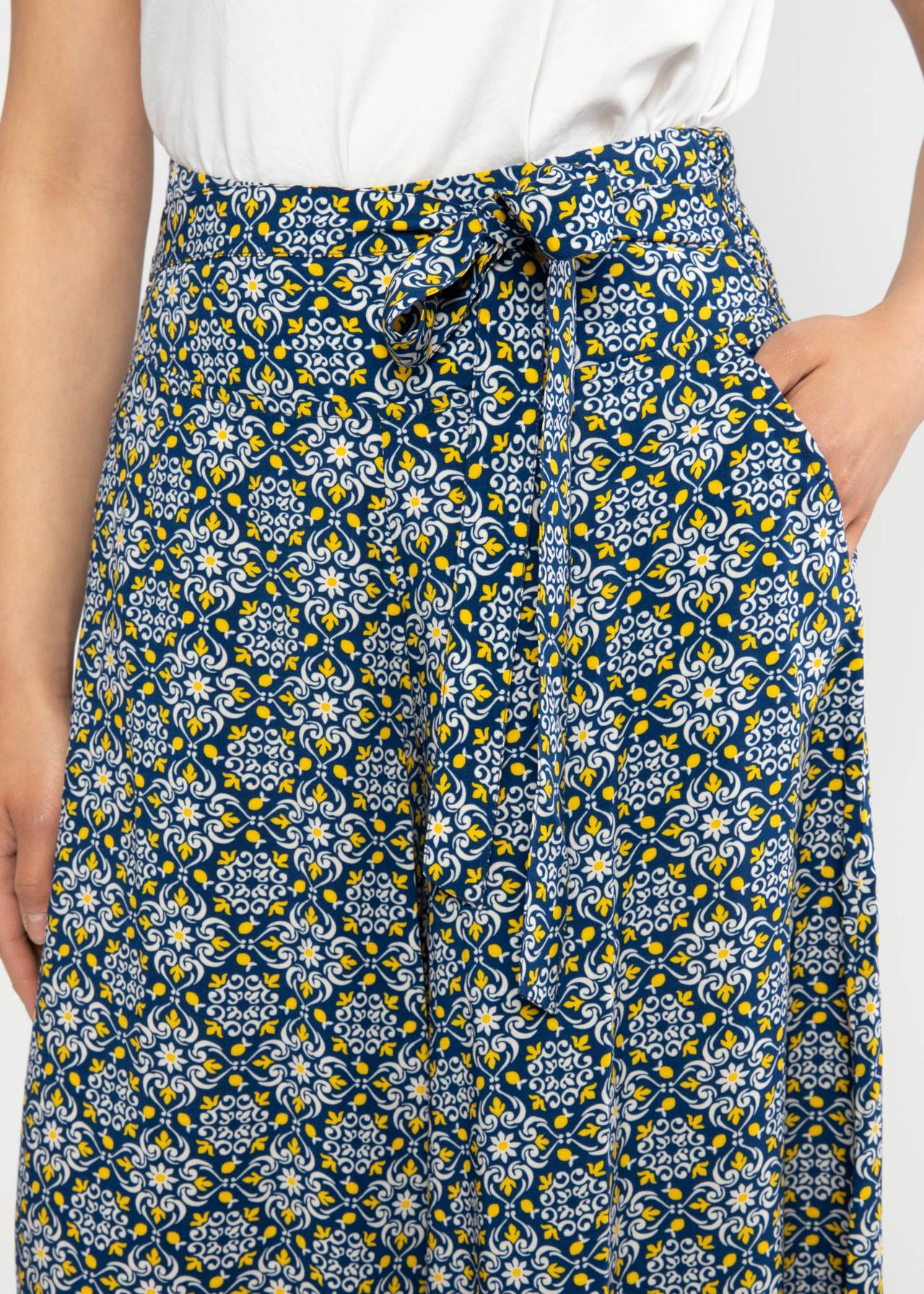 Blutsgeschwister Hose "Flotte Culottes" blau/gemustert