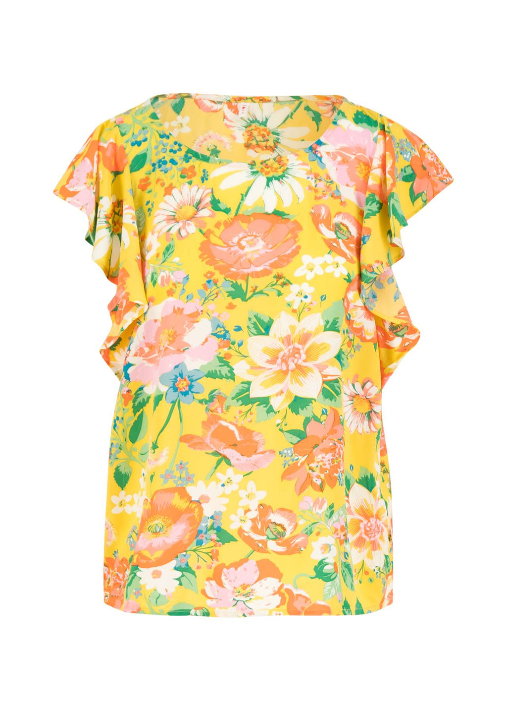 Blutsgeschwister Shirt "Lovebird's Wings" gelb/orange geblümt