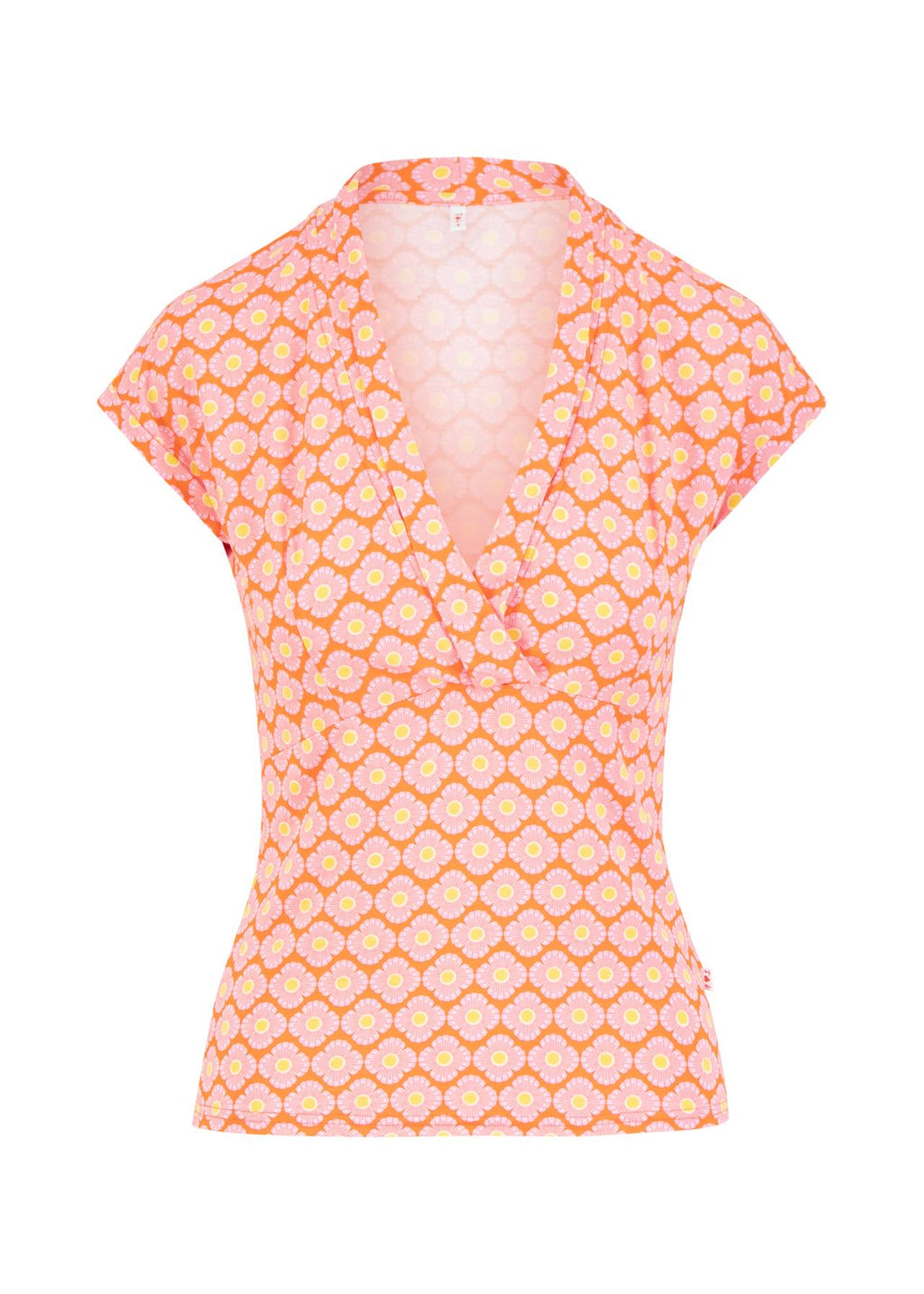 Blutsgeschwister Shirt "Mon Cher Cache-Coer" orange/gelb geblümt