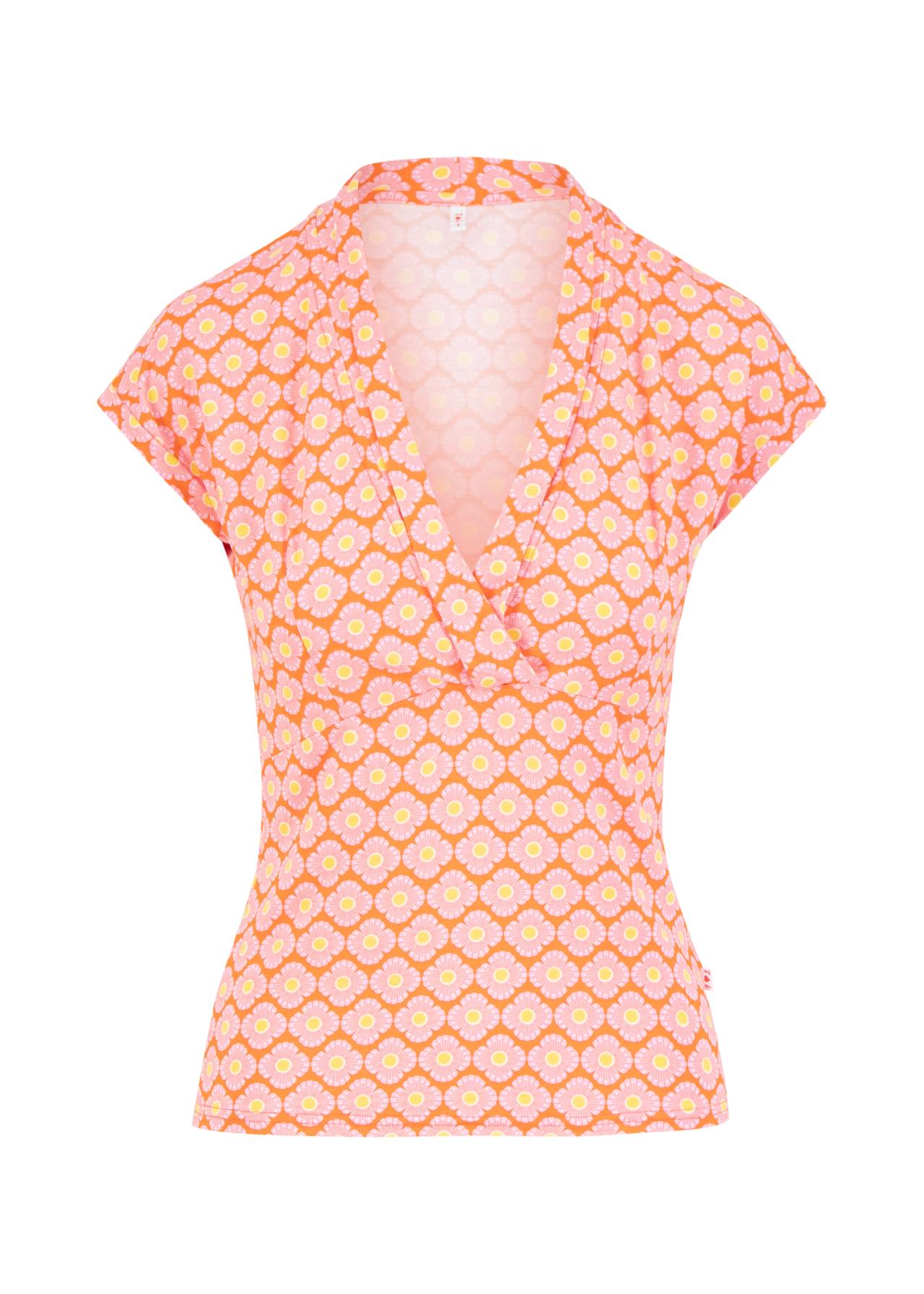 Blutsgeschwister Shirt "Mon Cher Cache-Coer" orange/gelb geblümt