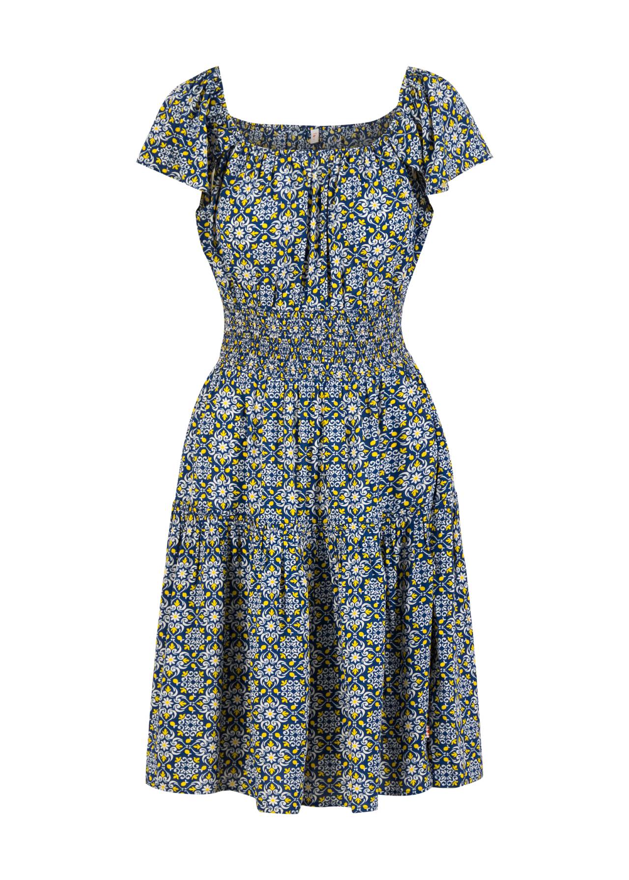 Blutsgeschwister Kleid "Parasolita" blau/gelb gemustert