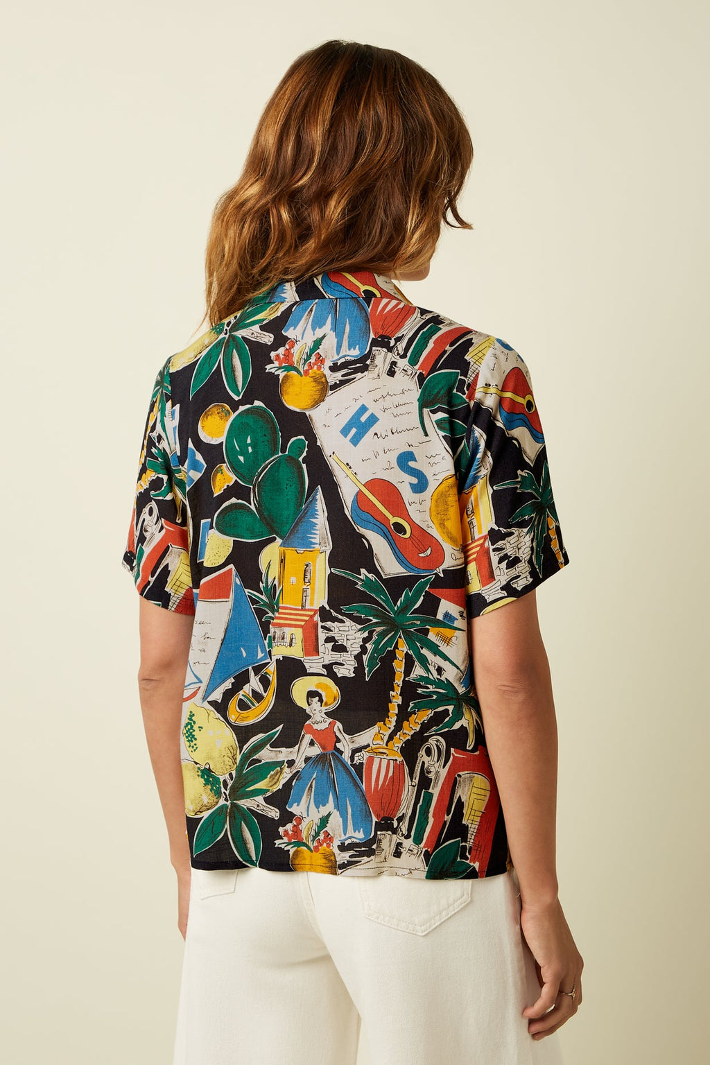King Louie Bluse "Bella" bunt/gemustert