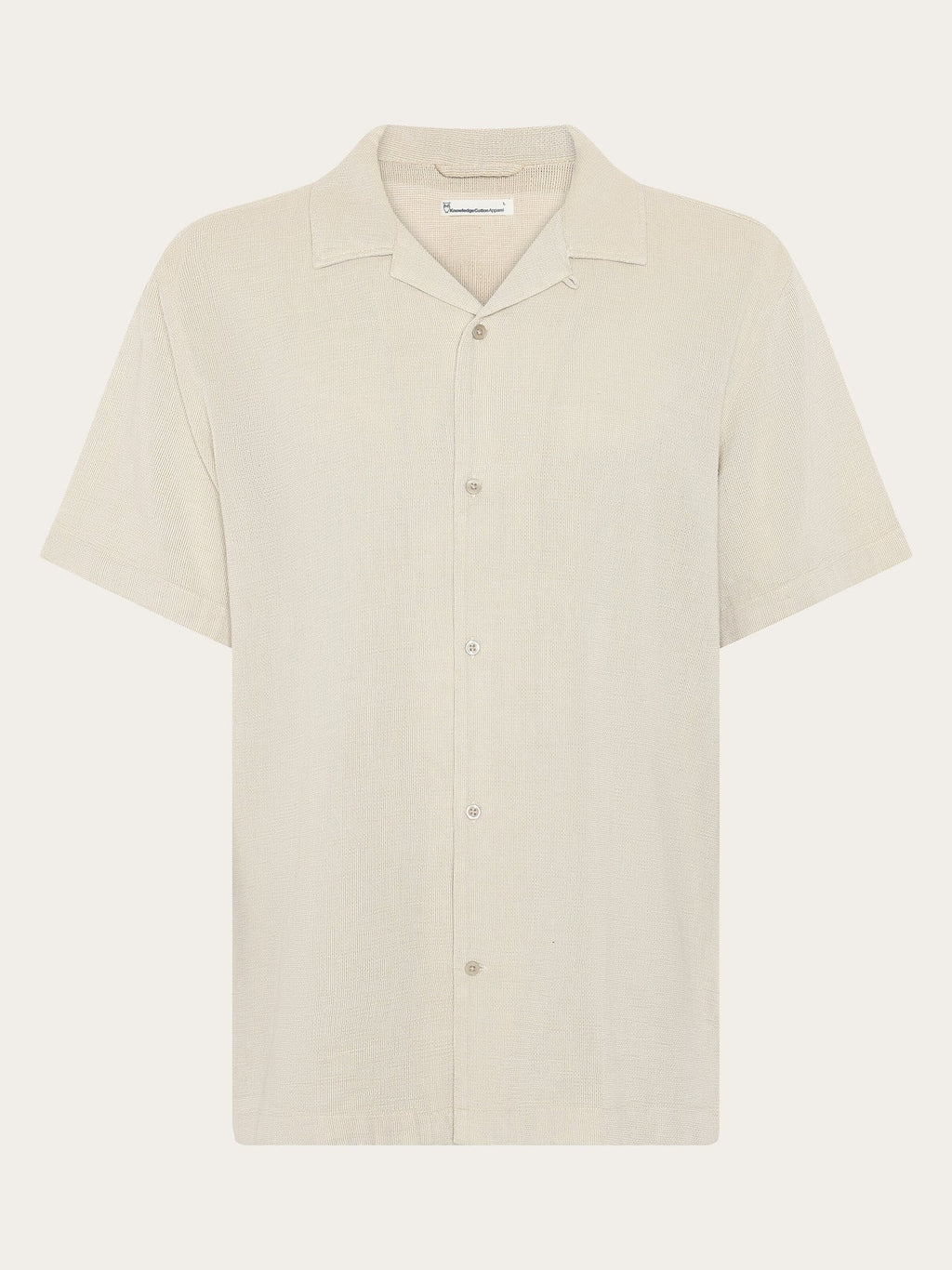 Knowledge Cotton Polo-Shirt aus Strick creme