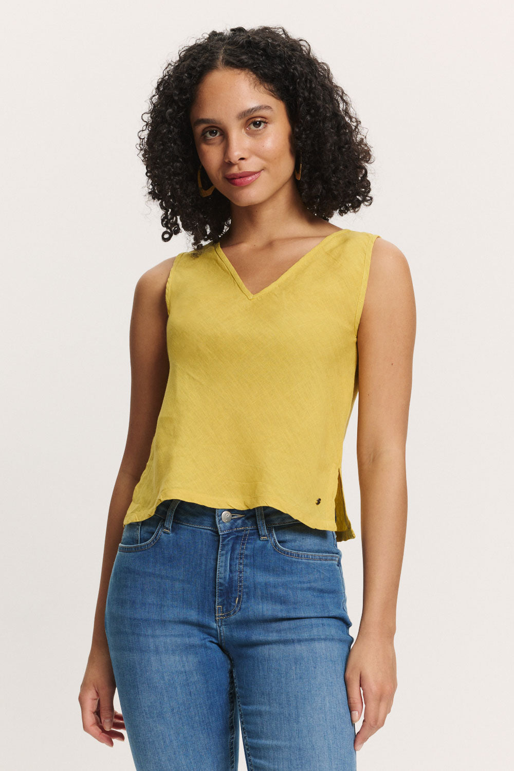 Tranquillo Bluse aus Leinen "Menaa" gelb