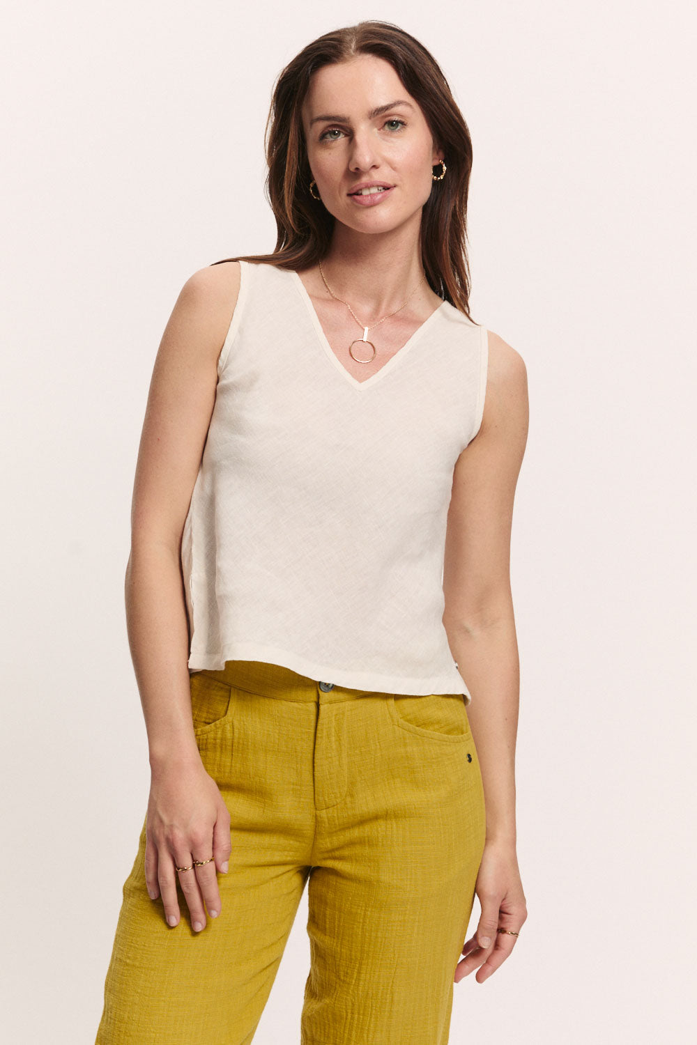 Tranquillo Bluse aus Leinen "Menaa" weiß