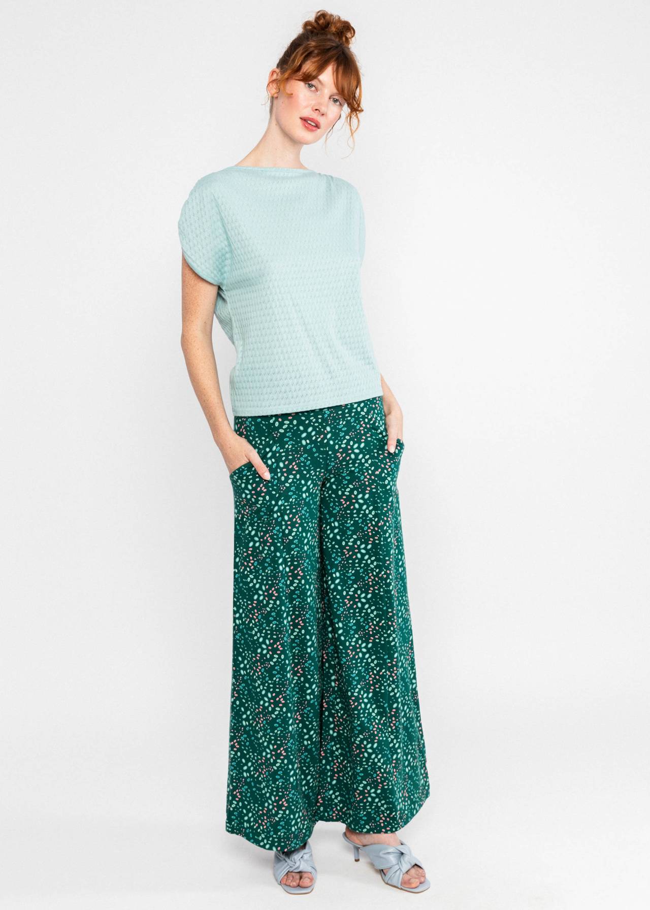 Blutsgeschwister Hose "La Dietrich" grün/gemustert