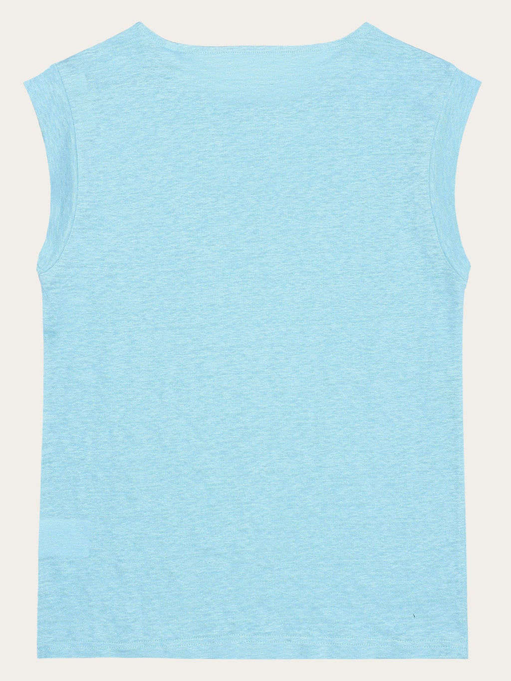 Knowledge Cotton Shirt aus Leinen hellblau/blau