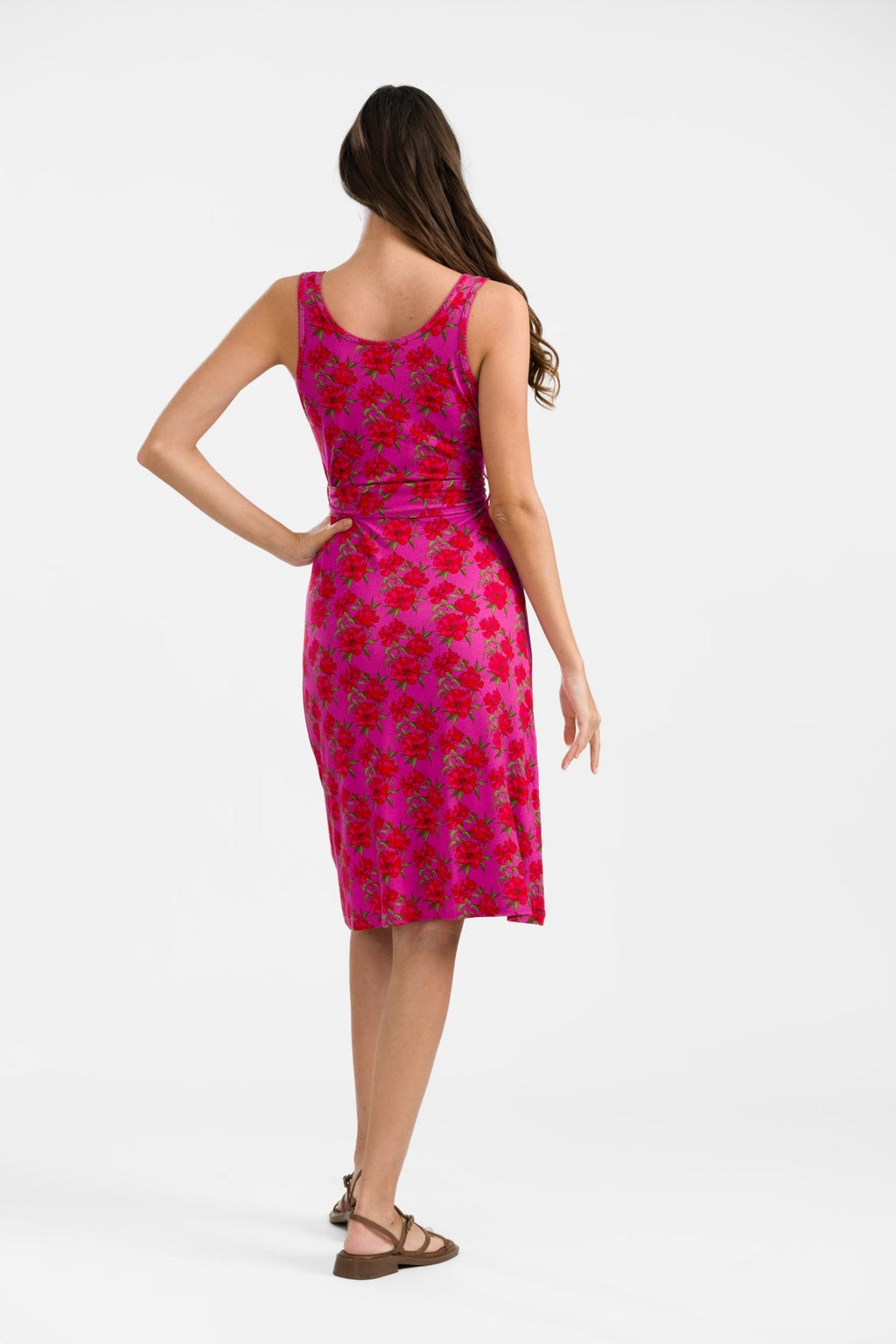 Lalamour Kleid "Milly" pink/rot geblümt