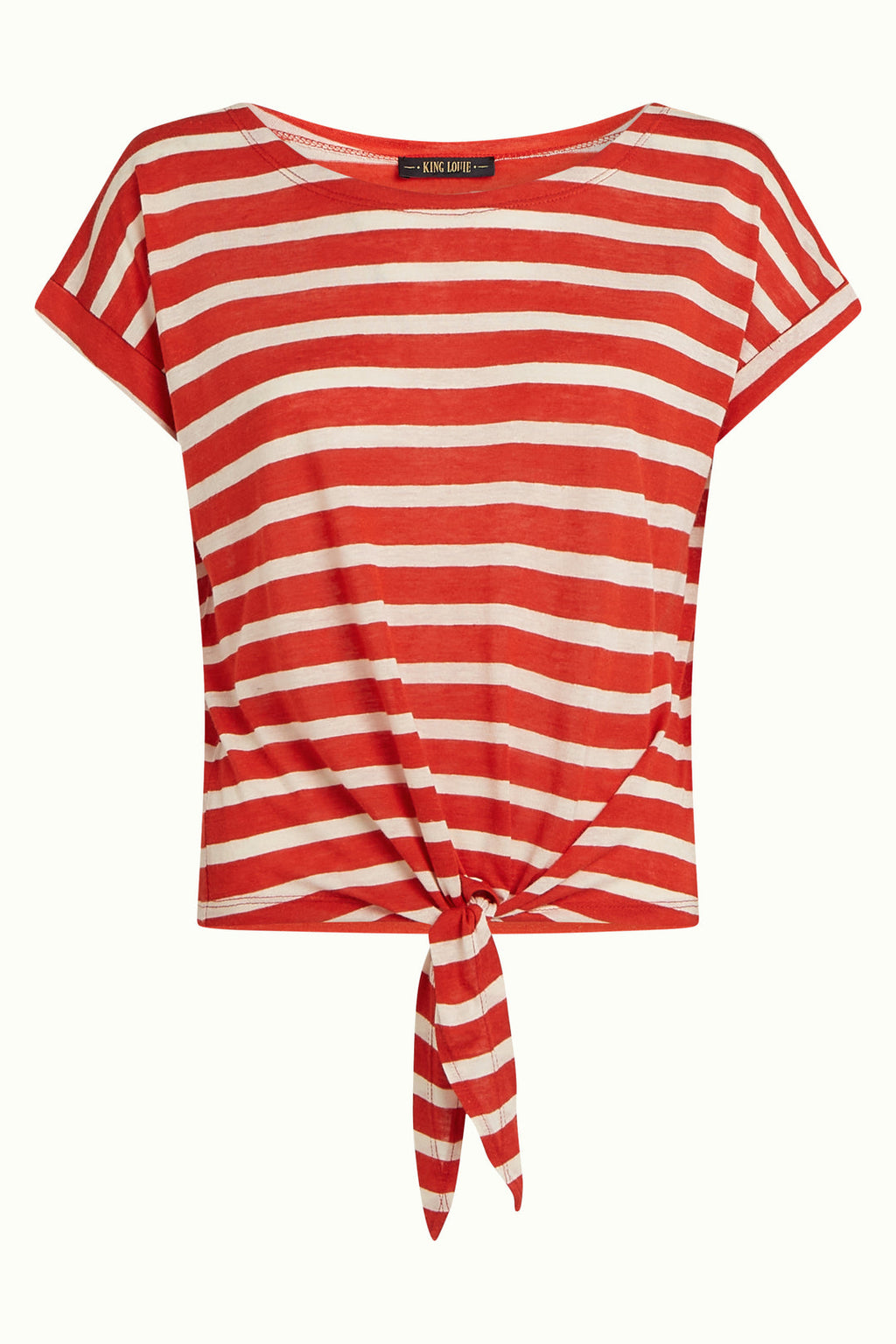 King Louie Shirt "Aria Knot" orange/weiß gestreift